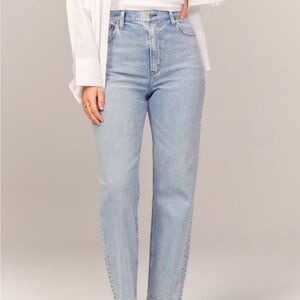 Abercrombie Ultra High Rise Ankle Straight Light Wash 25 Curve Love